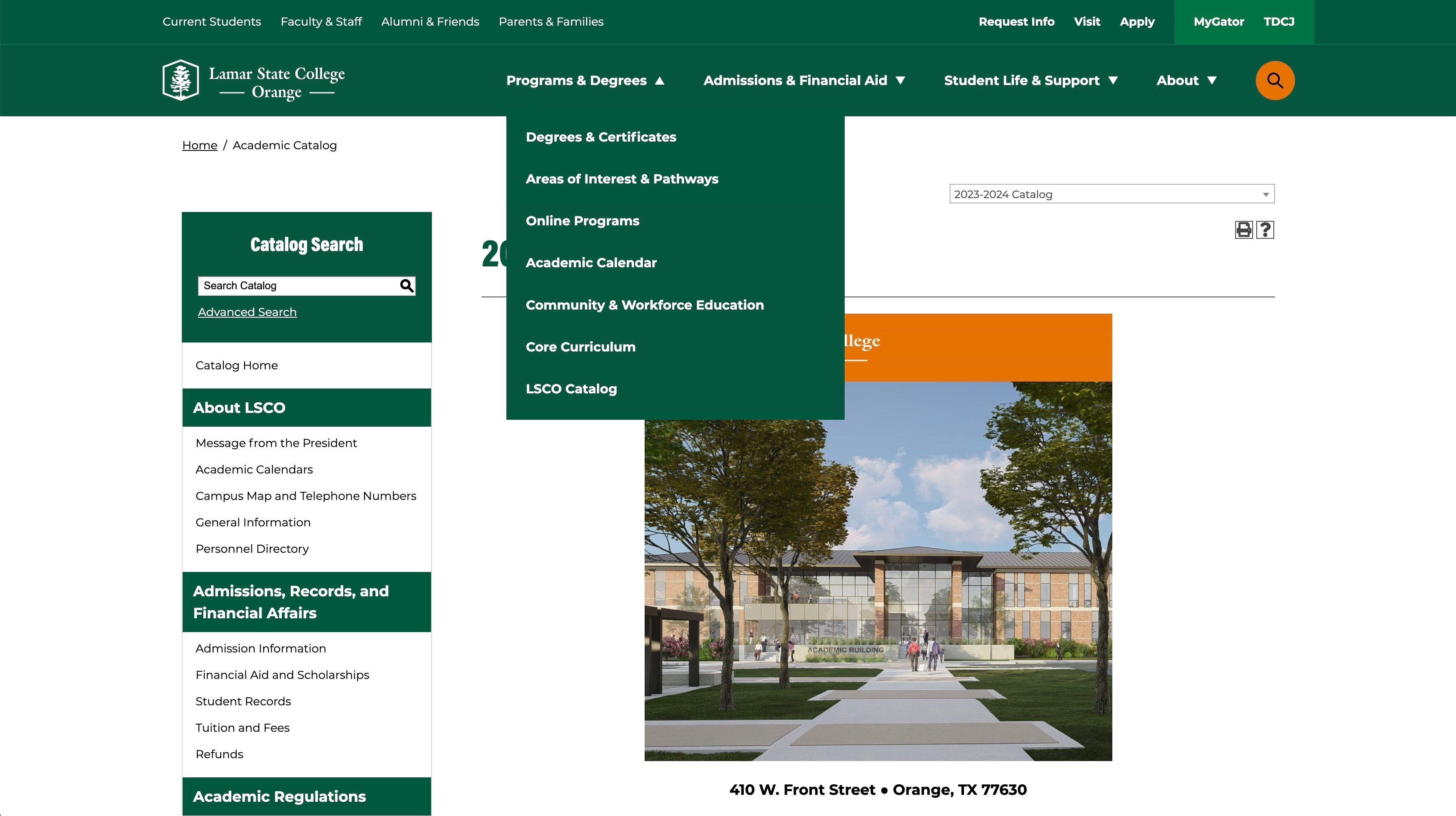 lamar college catalog 1