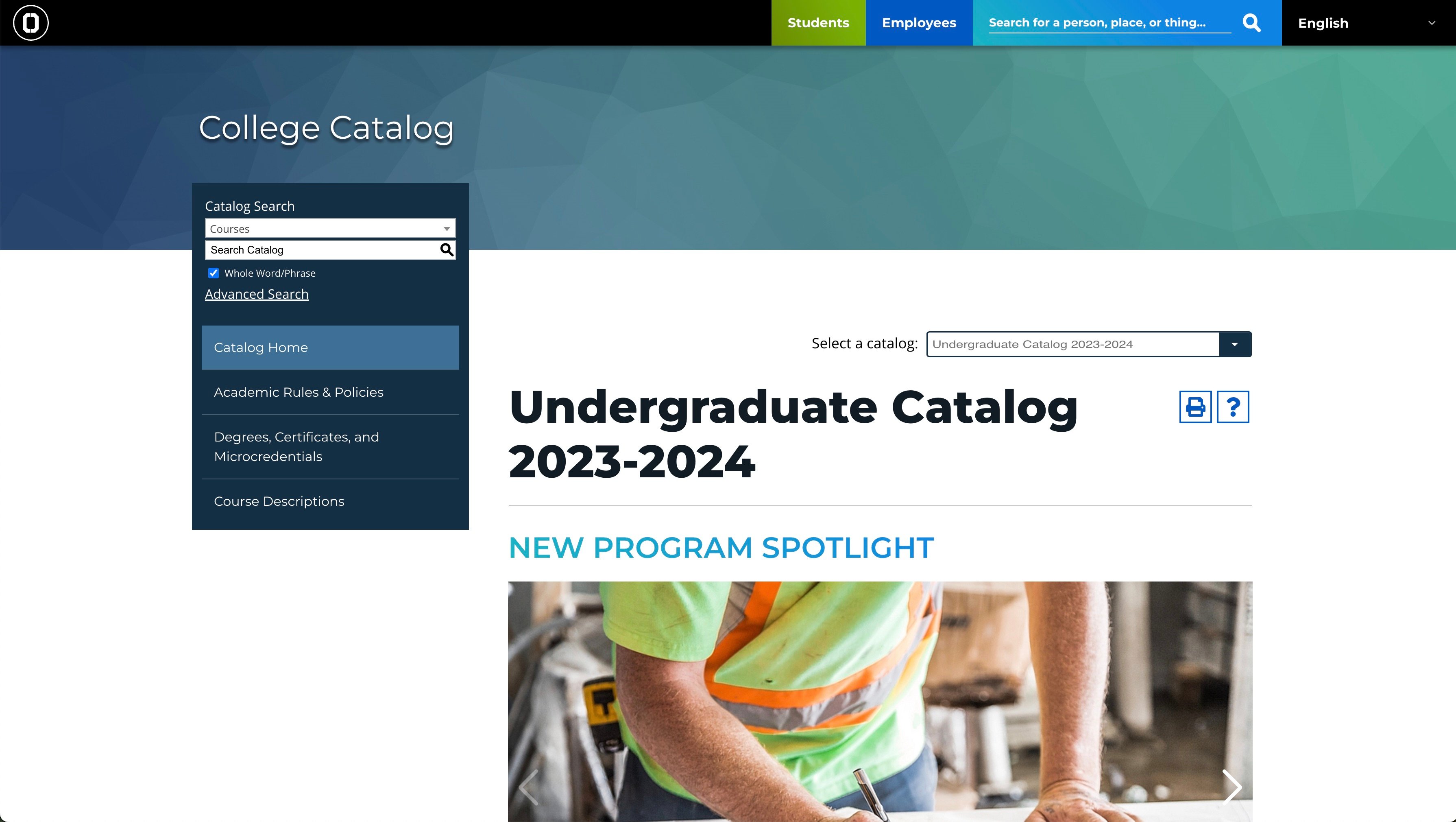 SUNY OCC catalog 1