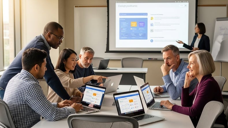 higher ed leaders discussing