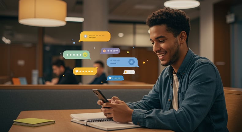 photo of student texting